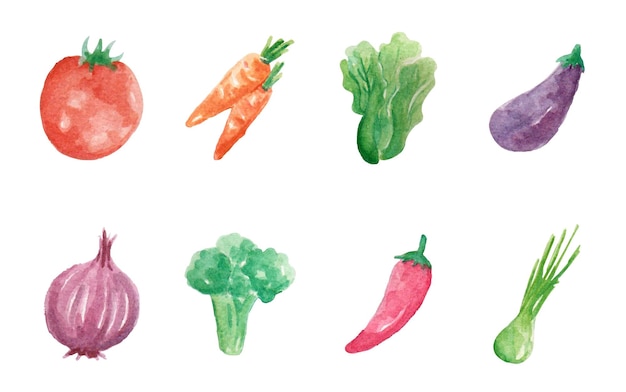 Vector vegetables icons set