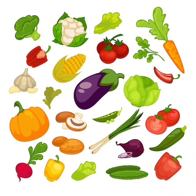 Vegetables icons set