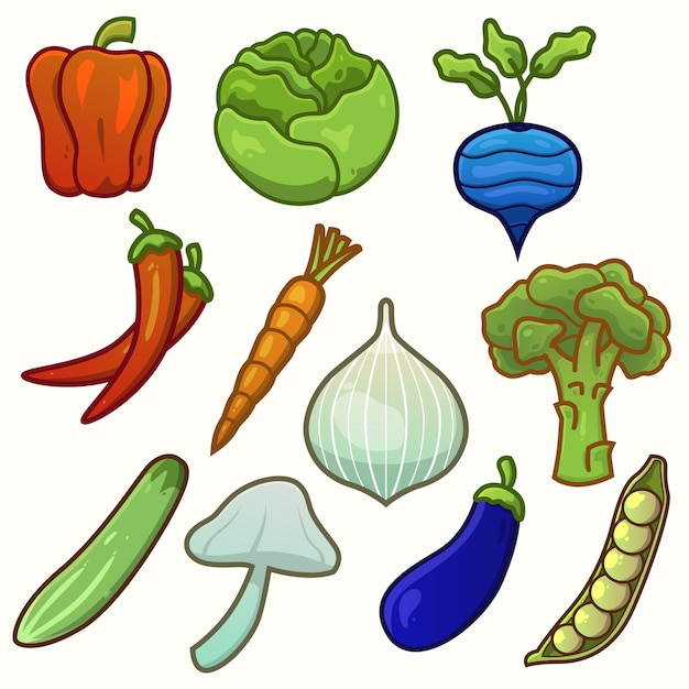 Vegetables illustrations pack