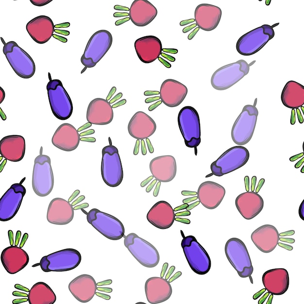 Vegetables pattern vector illustration