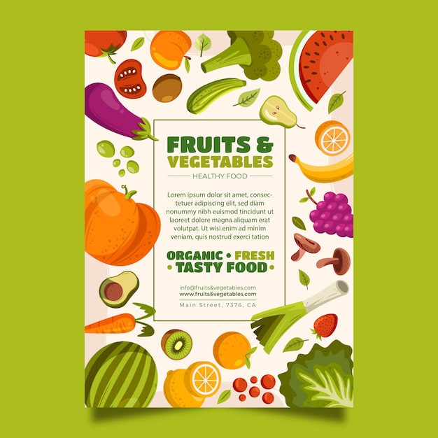 Vegetables poster in flat design