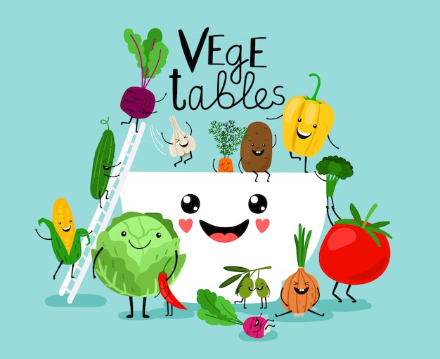 Vector vegetables salad diet