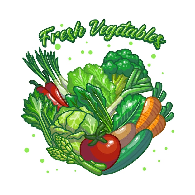 Premium Vector Vegetables set drawing illustration design