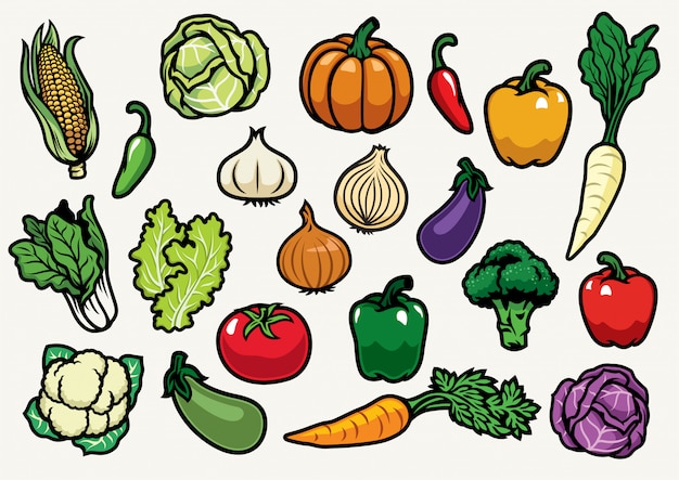 Vector vegetables set