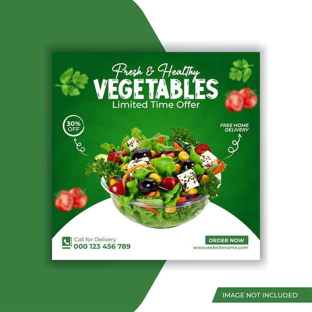 Vegetables social media promotion banner and instagram post design