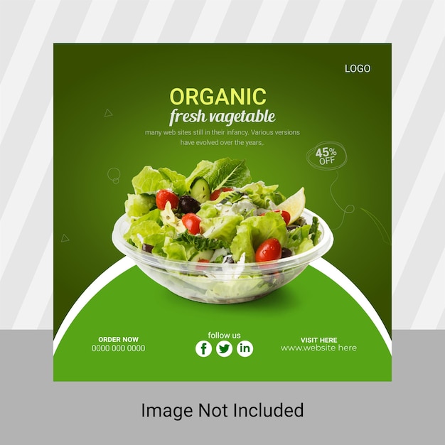 Vector vegetables social media promotion banner and social post design template