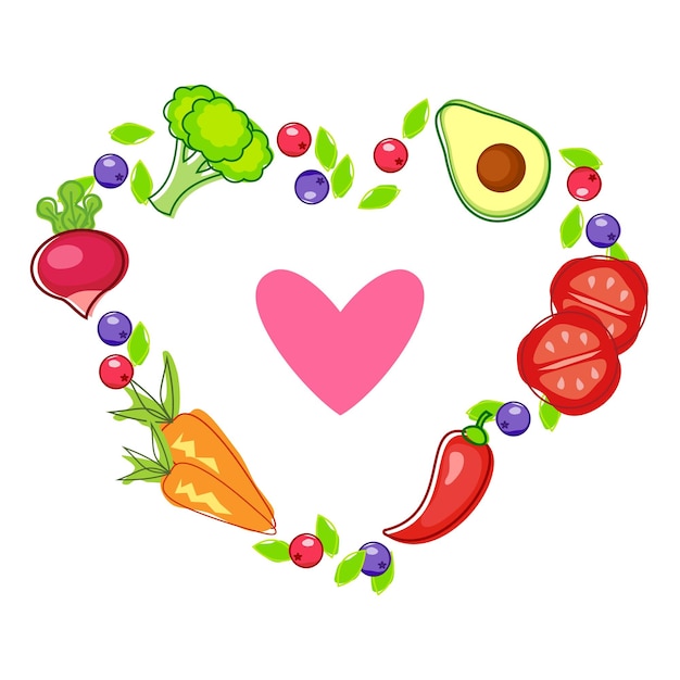 Vector vegetables vector heart