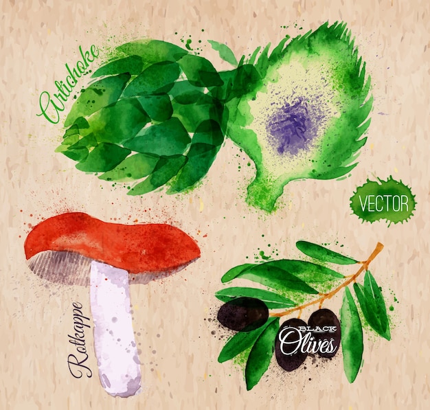 Vegetables watercolor rotkappe