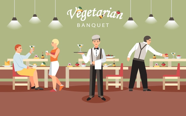 Vegetarian banquet concept.