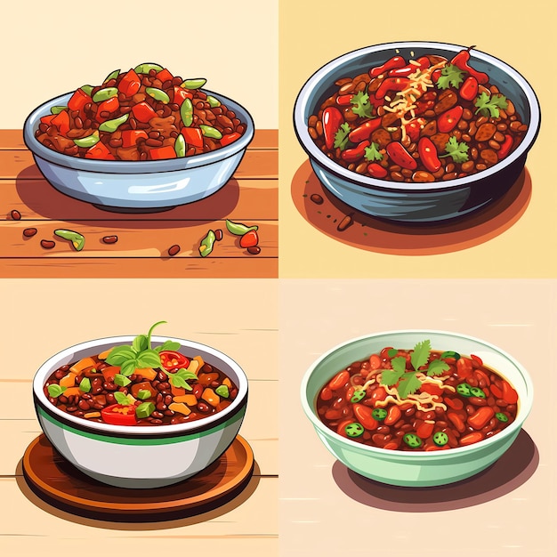 Vector vegetarian chili