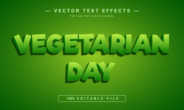 Vegetarian day text effect template