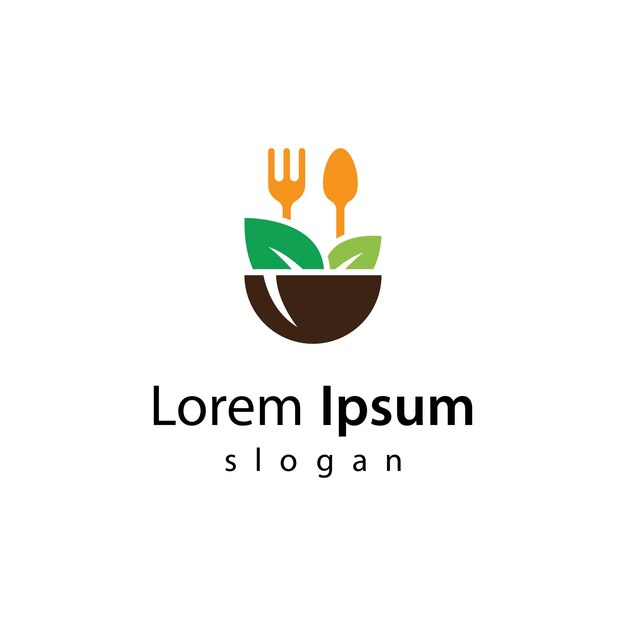 Vegetarian food logo images illustration design