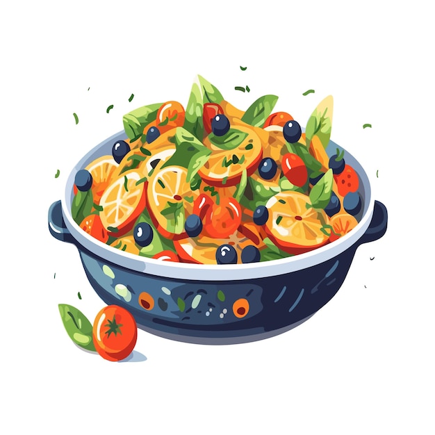 Вегетарианское пищевое меню на иллюстрации миски