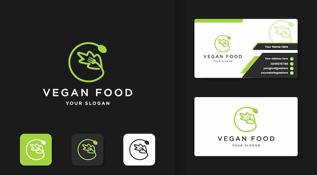 Vegetarian food restaurant logo