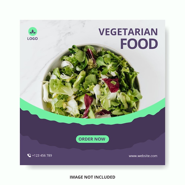 Vegetarian food social media template post