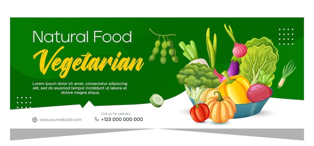 vegetarian horizontal banner template design