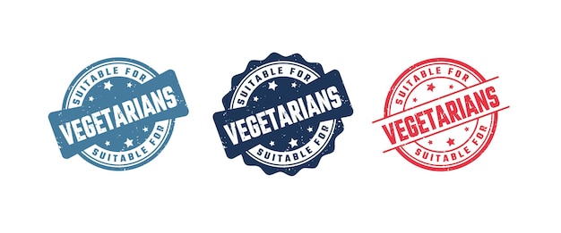 Vegetarians Sign or Stamp Grunge Rubber on White Background