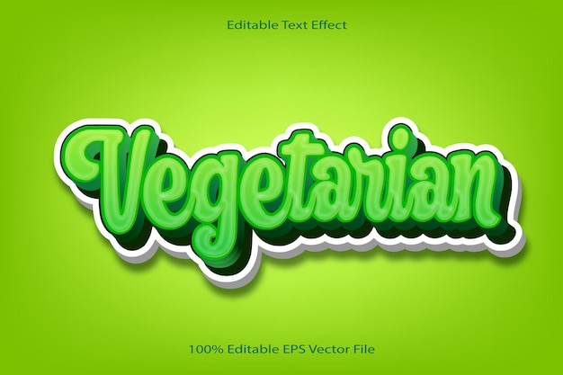 Vegetarisch bewerkbaar teksteffect 3D reliëf Cartoon verloopstijl