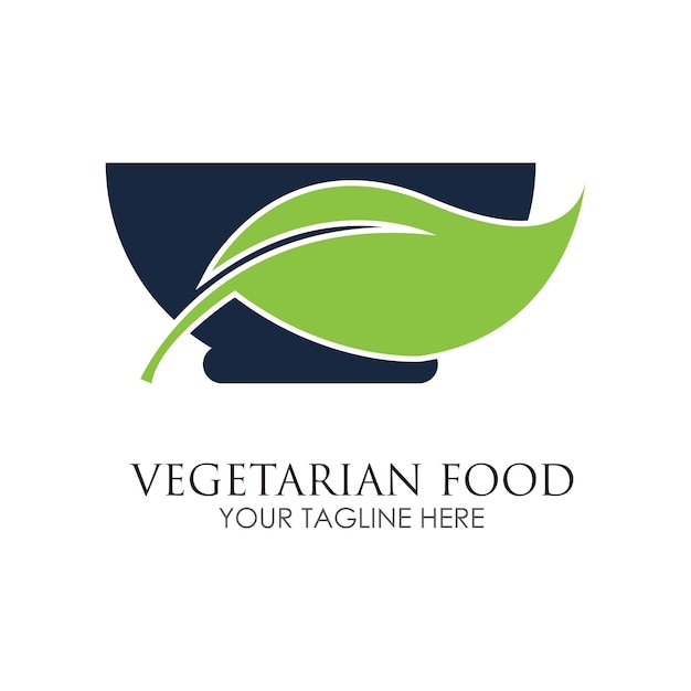 Vegetarisch eten logo afbeelding ontwerp sjabloon vector