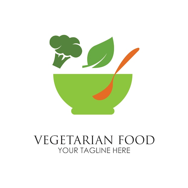 Vegetarisch eten logo afbeelding ontwerp sjabloon vector