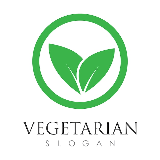 Vegetarisch eten logo afbeelding ontwerp sjabloon vector