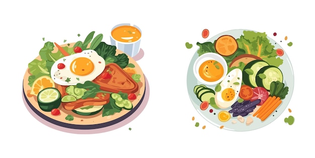 Vegetarische gezonde voeding vector set