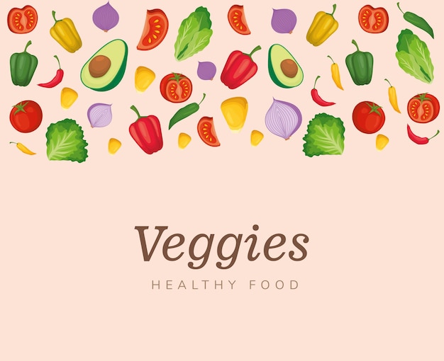 Vector veggies food poster