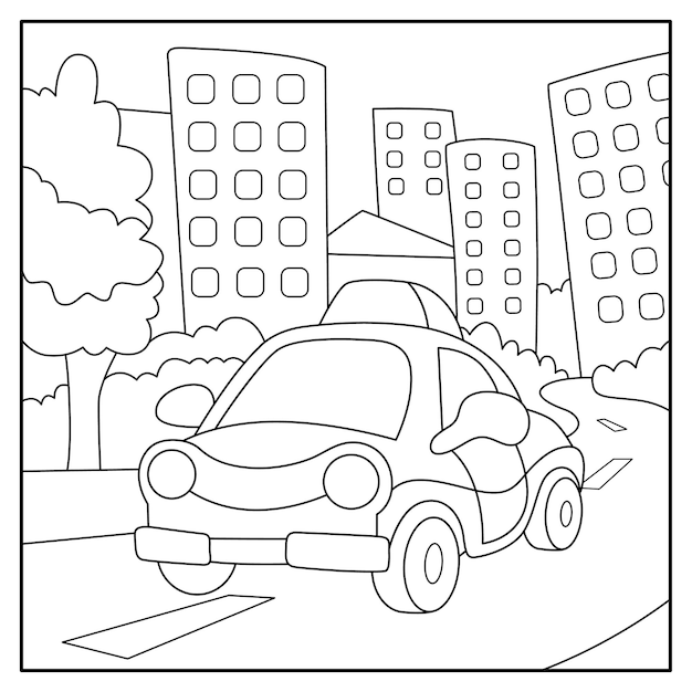 Vehicle coloring pages for kids