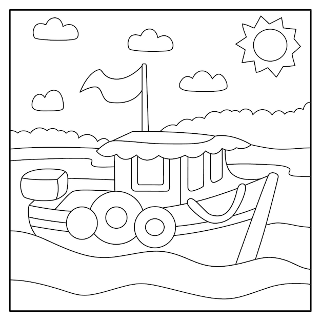 Vehicle coloring pages for kids