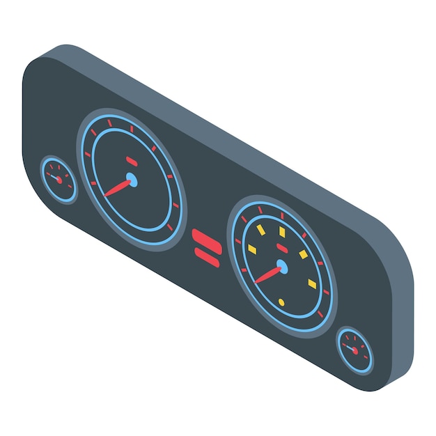 Vector vehicle dashboard icon isometric of vehicle dashboard vector icon for web design isolated on white background