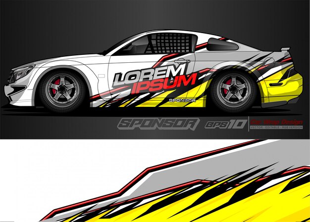 Vehicle graphic kit. modern abstract background for car wrap branding and automobile sticker decals livery