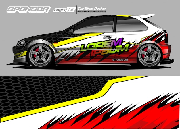 Kit grafico del veicolo. priorità bassa astratta moderna per livrea delle decalcomanie dell'autoadesivo dell'automobile e del marchio dell'involucro dell'automobile