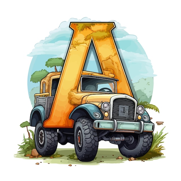 Vector vehicle letter print a