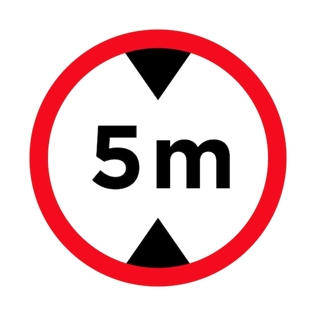 Вектор Ограничение максимальной высоты транспортного средства 5-метровый знак знаки и символы безопасности дорожного движения