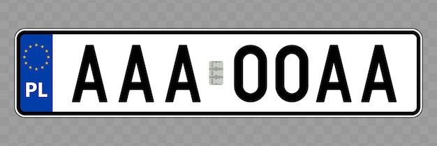 Vector vehicle number plate