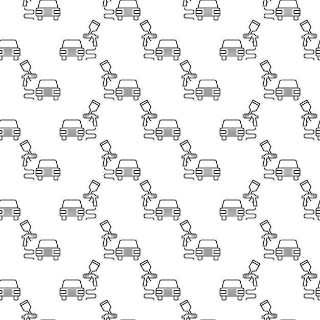 Vehicle Painting geometric concept outline minimal seamless pattern Vector background