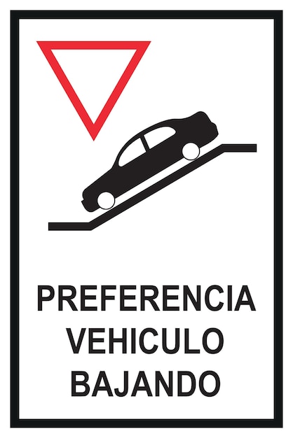 Vector vehicle preference signage going down