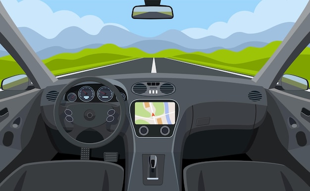 vehicle salon, inside car driver