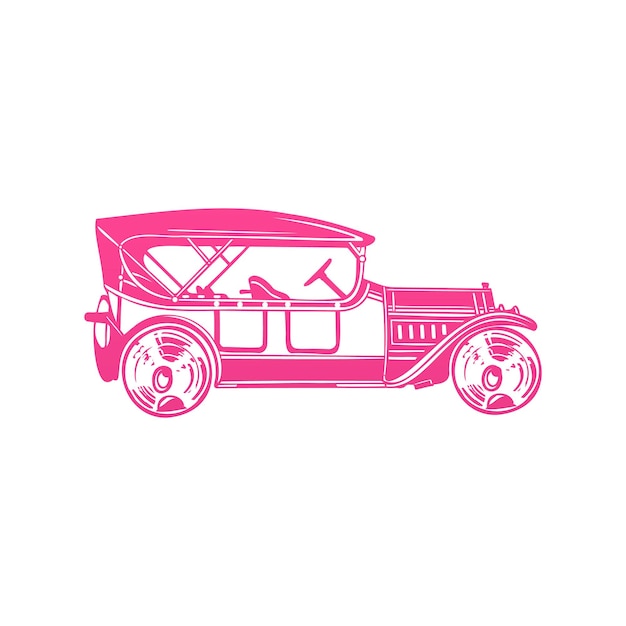 Vector vehicle vector illustration with pink color gradient on white background