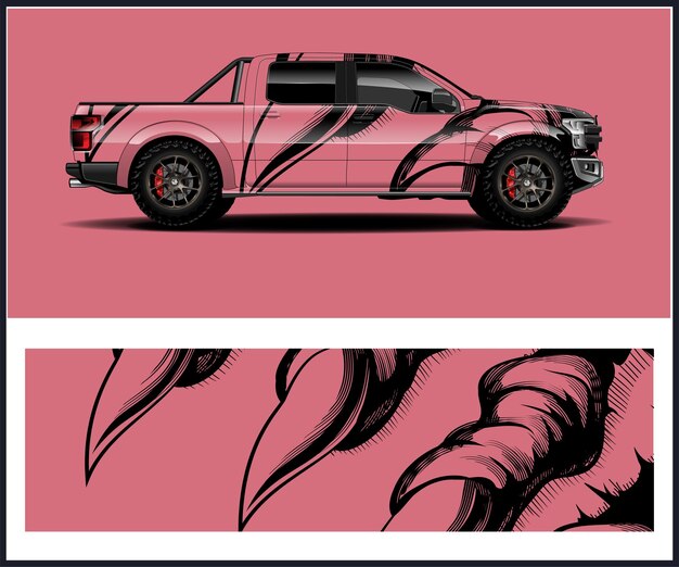 汽車品牌包裝設計與抽象背景的乙烯基包裝設計