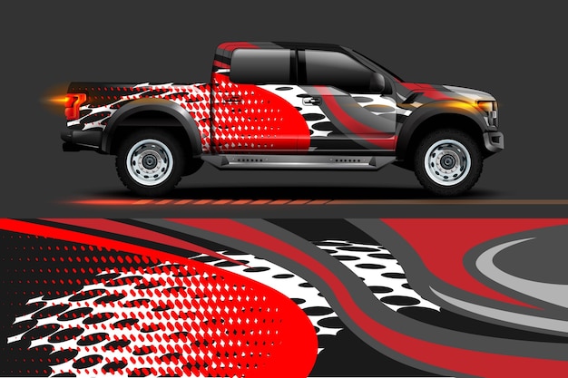 Vehicle vinyl wrap design with Racing stripe streak abstract background