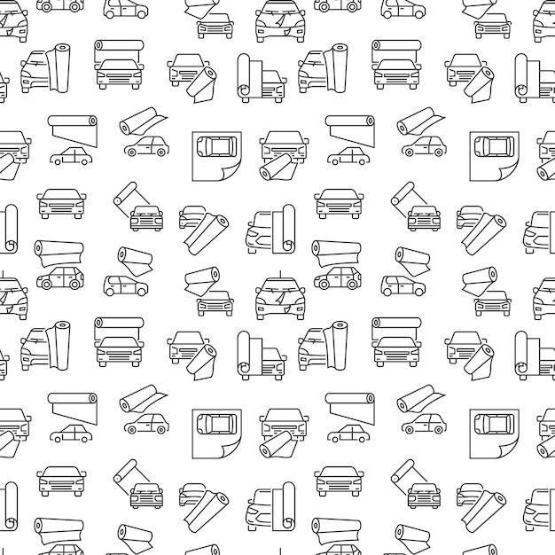 Vehicle with Vinyl Film vector Car Wrapping concept simple seamless pattern