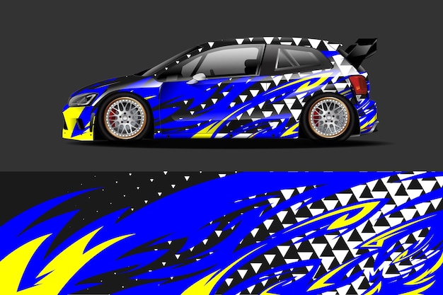 Vehicle wrap and vinyl sticker design with racing abstract background