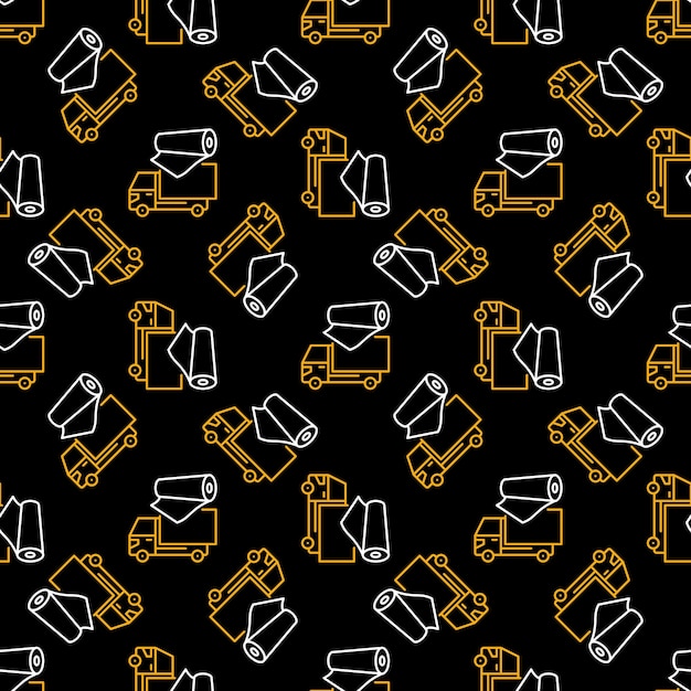 Vehicle Wrapping vector Film with Yellow Truck concept seamless pattern