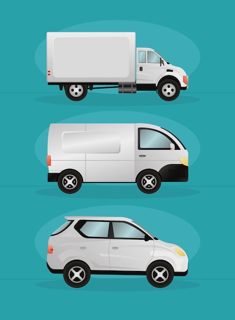 Vehicles mockups set