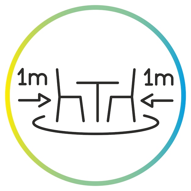 Vector veiligheidsafstand tussen de tafels