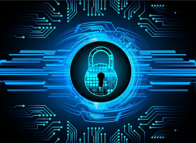 Veiligheidsconcept, cyber toekomstige technologie