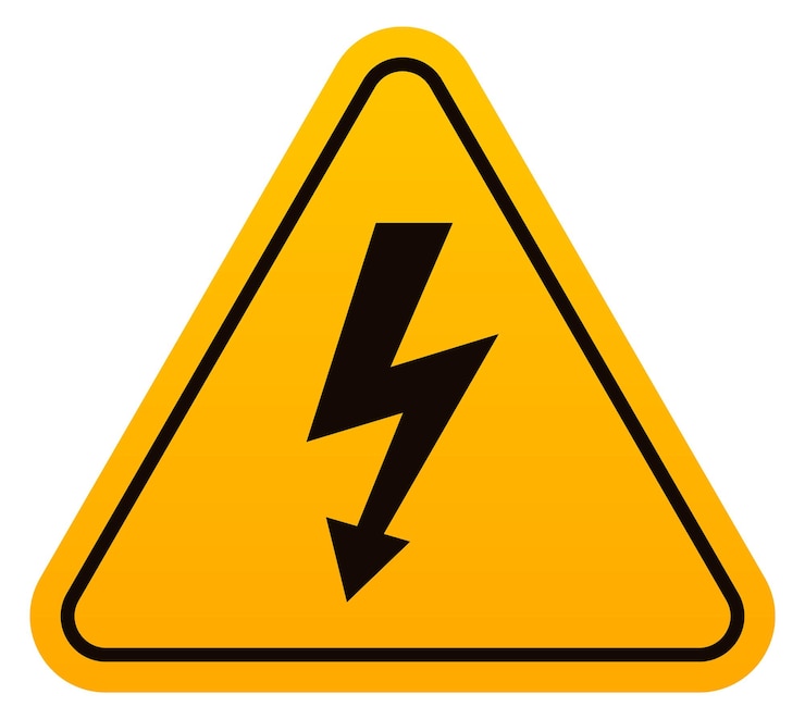 Vector veiligheidsteken voor elektrische stroom waarschuwingssticker gevaarslabel