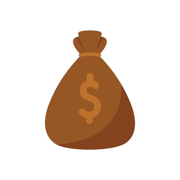 Veiling geld tas pictogram platte vector Prijs kopen Procesfinanciering geïsoleerd