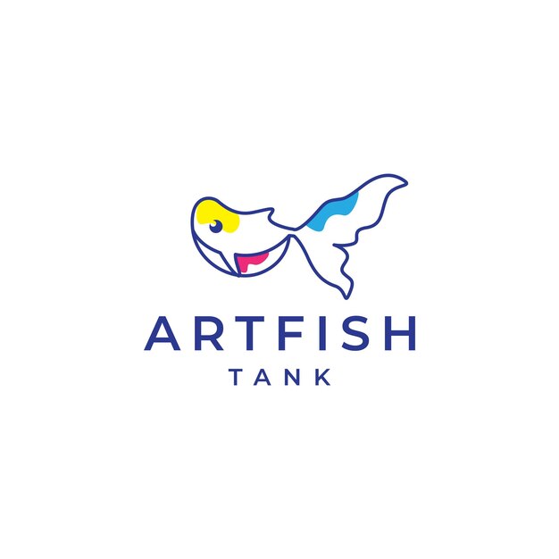 Veiltail fish abstract logo design